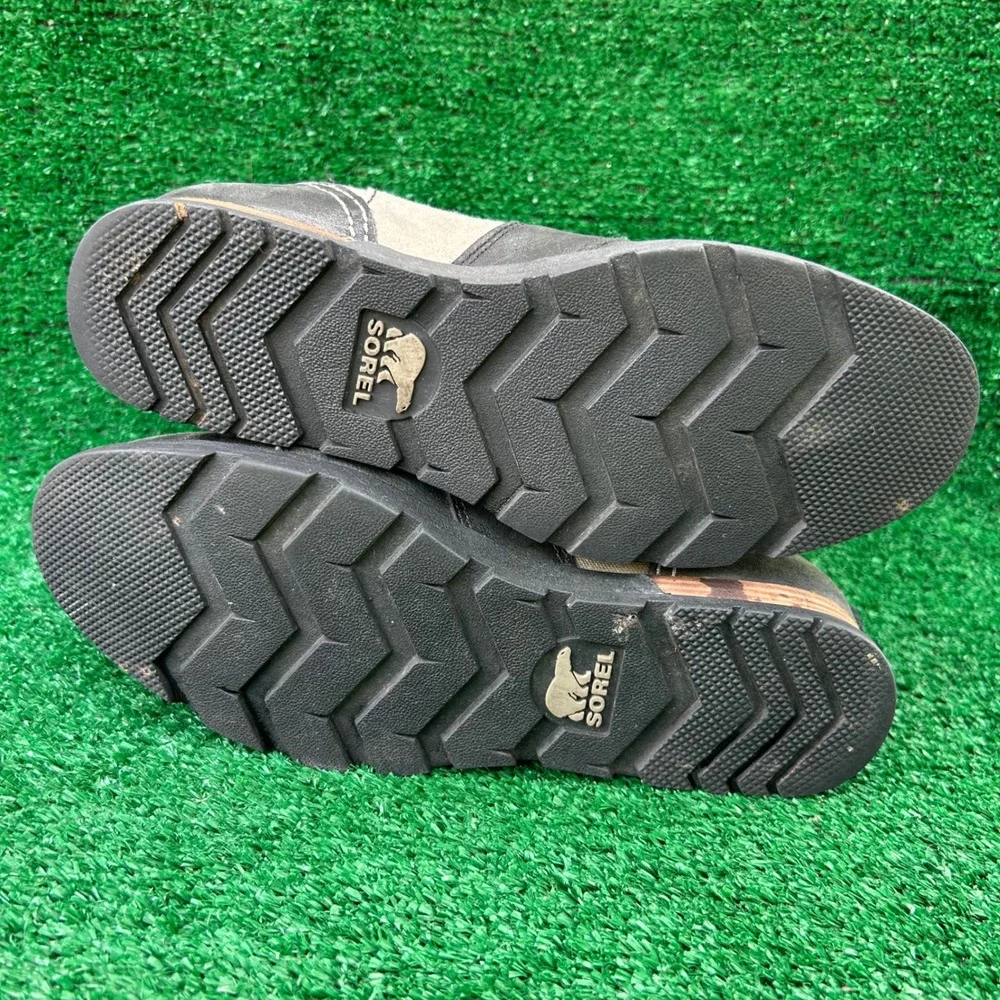 Sorel Major Carly Leather Canvas Boots Black Grill NL2157-252 Womens 7.5 - Picture 7 of 8